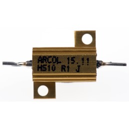1 pcs - Arcol, 100mΩ 10W Wire Wound Chassis Mount Resistor HS10 R1 J ±5%