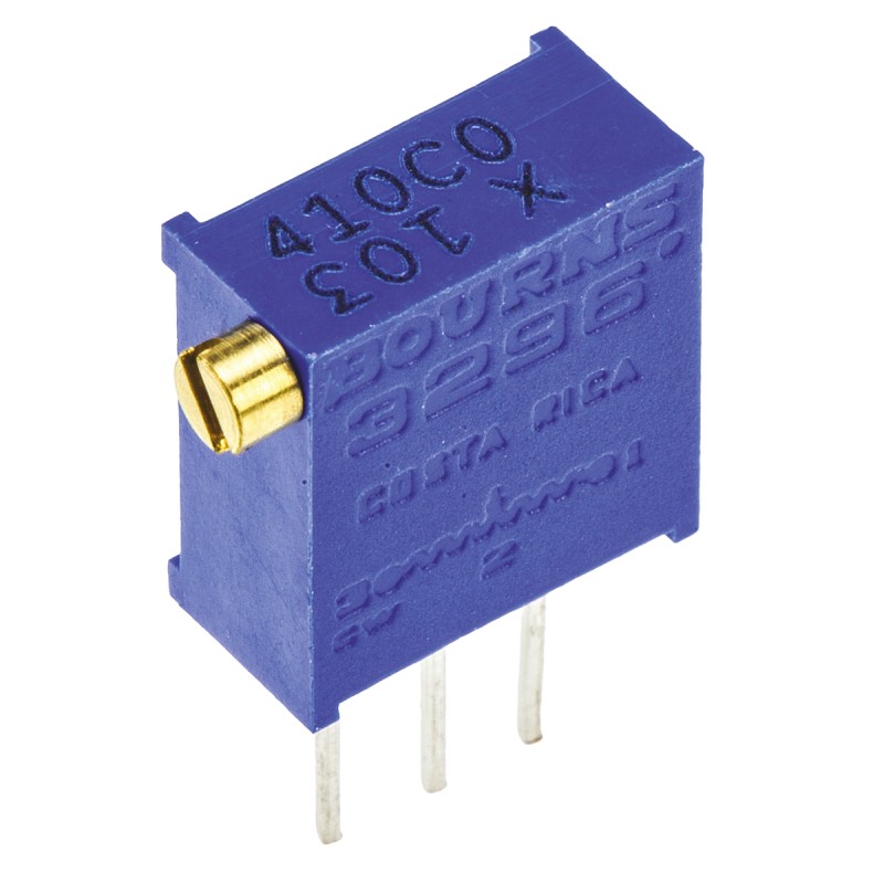 1 pcs - 10kΩ, Through Hole Trimmer Potentiometer 0.5W Side Adjust Bourns, 3296