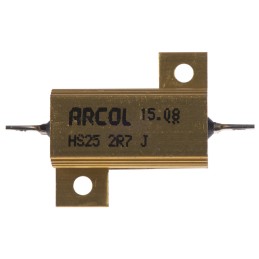 1 pcs - Arcol, 2.7Ω 25W Wire Wound Chassis Mount Resistor HS25 2R7 J ±5%