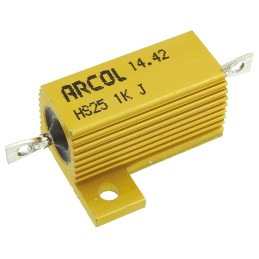 1 pcs - Arcol, 1kΩ 25W Wire Wound Chassis Mount Resistor HS25 1K J ±5%