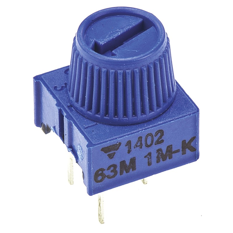 1 pcs - 1MΩ, Through Hole Trimmer Potentiometer 0.5W Top Adjust Vishay, 63M