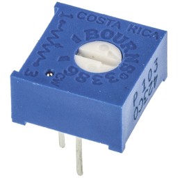 1 pcs - 10kΩ, Through Hole Trimmer Potentiometer 0.5W Top Adjust Bourns, 3386