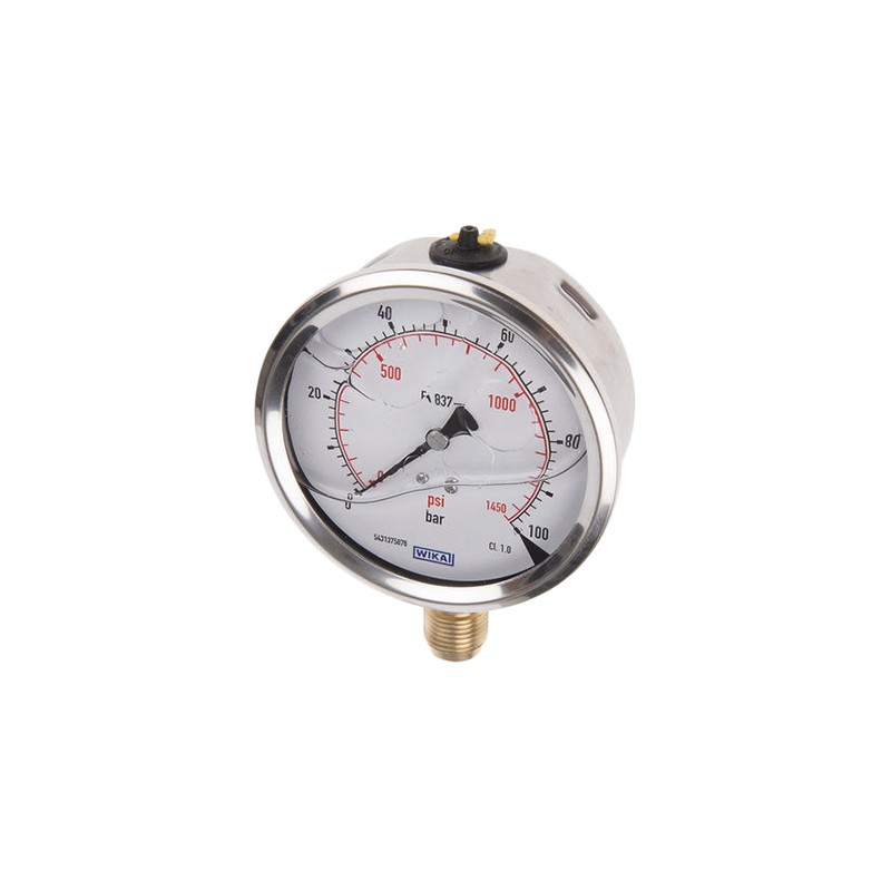1 pcs - 8888 Analogue Pressure Gauge 100bar Bottom Entry, 7075619, UKAS, 0bar min.