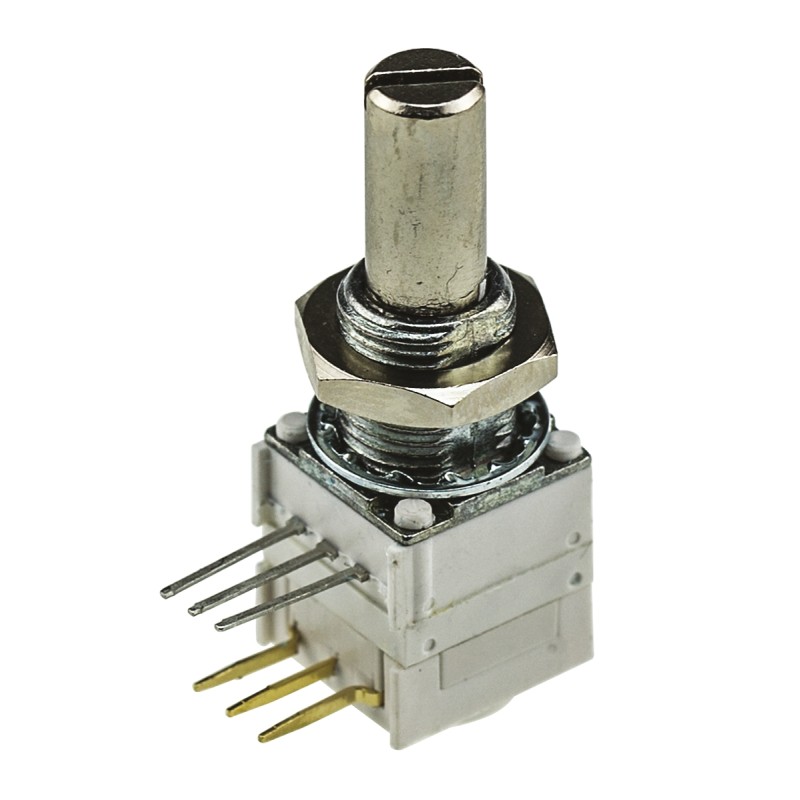 1 pcs - Vishay 1kΩ Rotary Potentiometer 2-Gang, Panel Mount (Through Hole), 14921F0GJSX13102KA