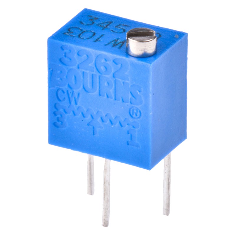1 pcs - 10kΩ, Through Hole Trimmer Potentiometer 0.25W Top Adjust Bourns, 3262