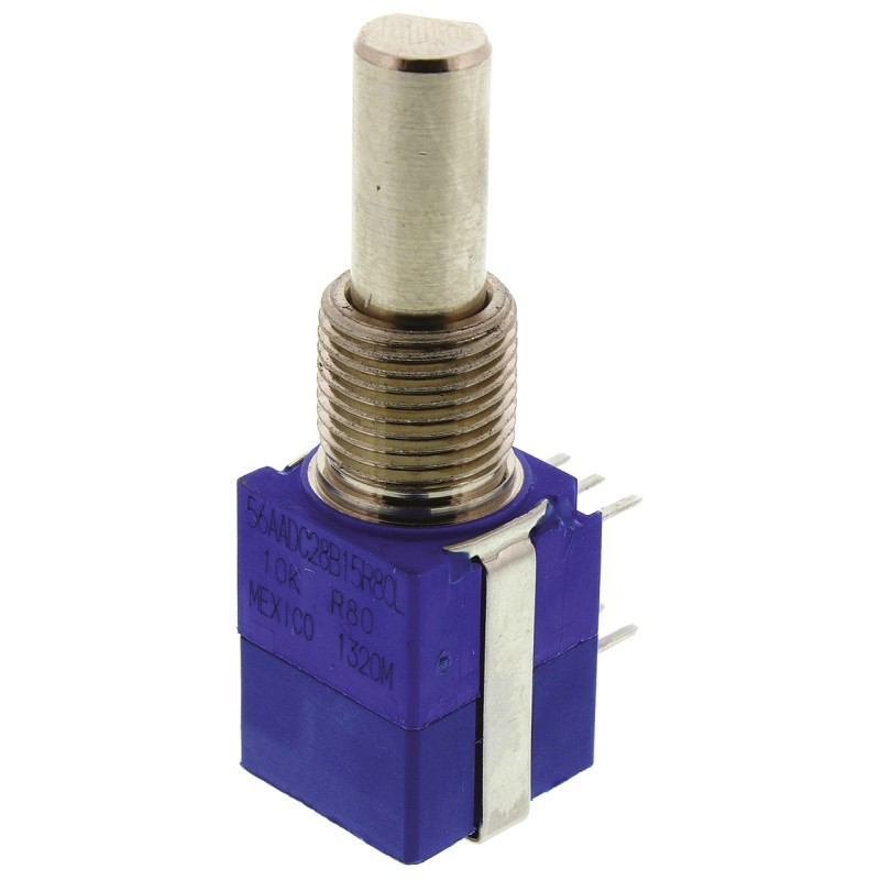 1 pcs - Bourns 10kΩ Rotary Potentiometer 1-Gang, Panel Mount (Through Hole), 56AAD-C28-B15/R80L