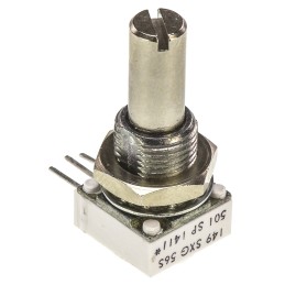 1 pcs - Vishay 500Ω Rotary Potentiometer 1-Gang, Panel Mount (Through Hole), 14910F0GJSX10501KA
