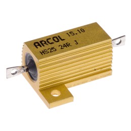 1 pcs - Arcol, 24Ω 25W Wire Wound Chassis Mount Resistor HS25 24R J ±5%