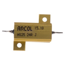 1 pcs - Arcol, 24Ω 25W Wire Wound Chassis Mount Resistor HS25 24R J ±5%