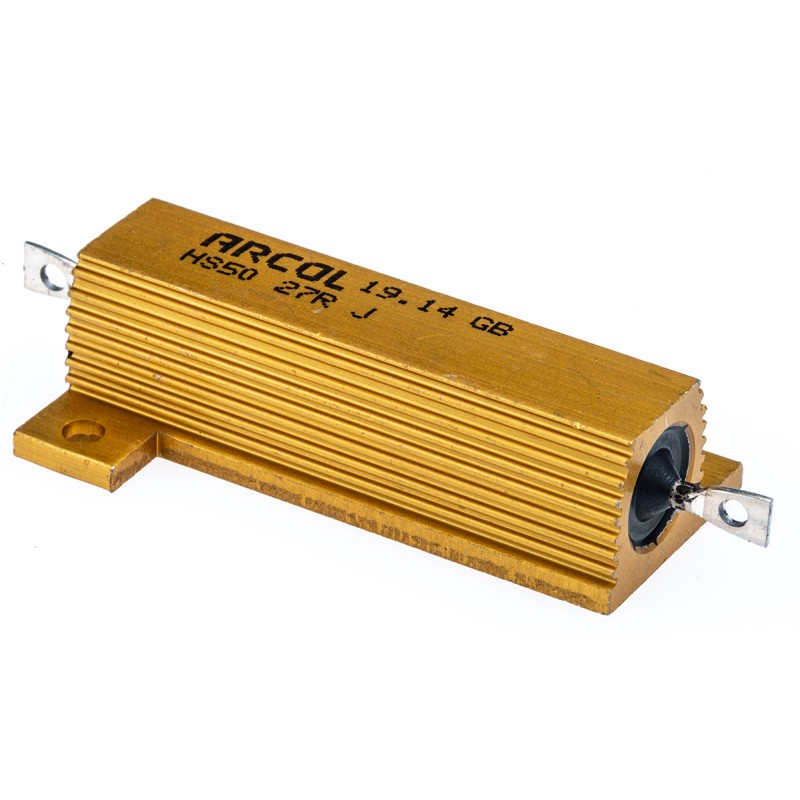 1 pcs - Arcol, 27Ω 50W Wire Wound Chassis Mount Resistor HS50 27R J ±5%
