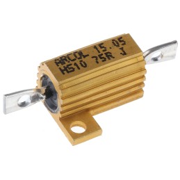 1 pcs - Arcol, 75Ω 10W Wire Wound Chassis Mount Resistor HS10 75R J ±5%