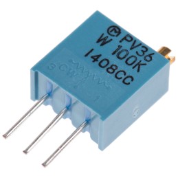 1 pcs - 100kΩ, Through Hole Trimmer Potentiometer 0.5W Top Adjust Bourns, PV36