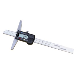 1 pcs - RS PRO 200mm Imperial & Metric Depth Gauge, Stainless Steel, With UKAS Calibration