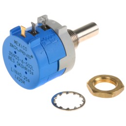 1 pcs - Bourns 5kΩ Rotary Potentiometer 1-Gang Panel Mount, 3590S-6-502L