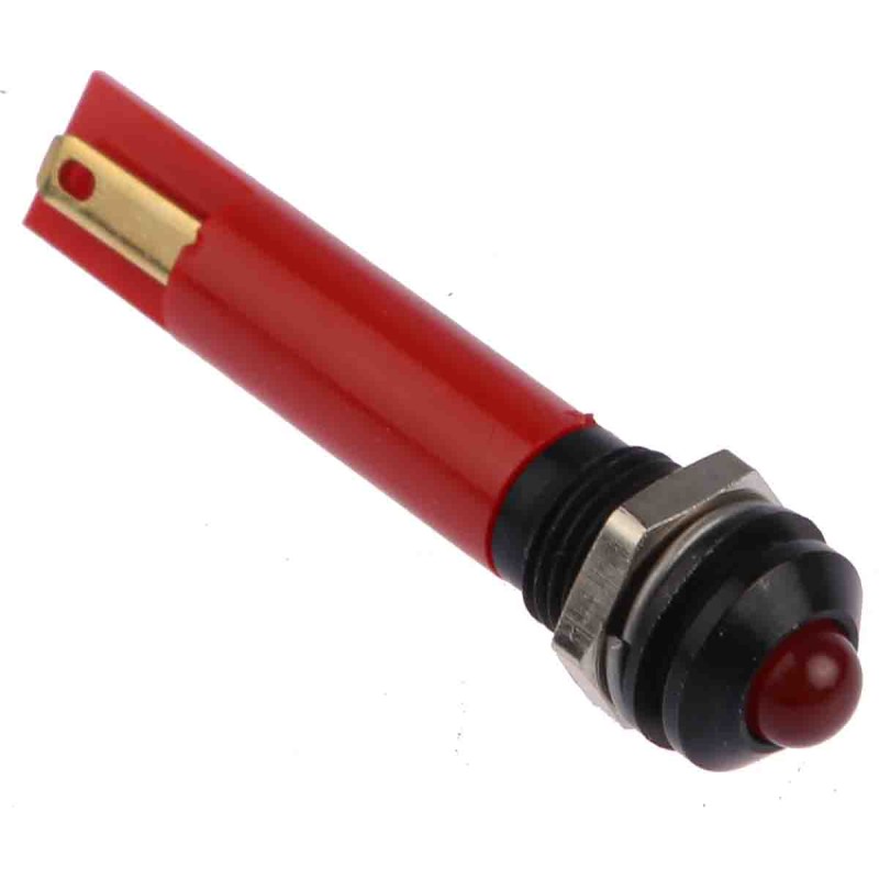 1 pcs - RS PRO Red Panel Mount Indicator, 230V ac, 8mm Mounting Hole Size