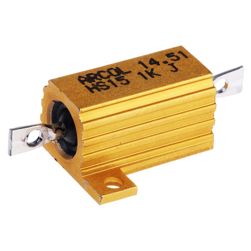 1 pcs - Arcol, 1kΩ 15W Wire Wound Chassis Mount Resistor HS15 1K J ±5%