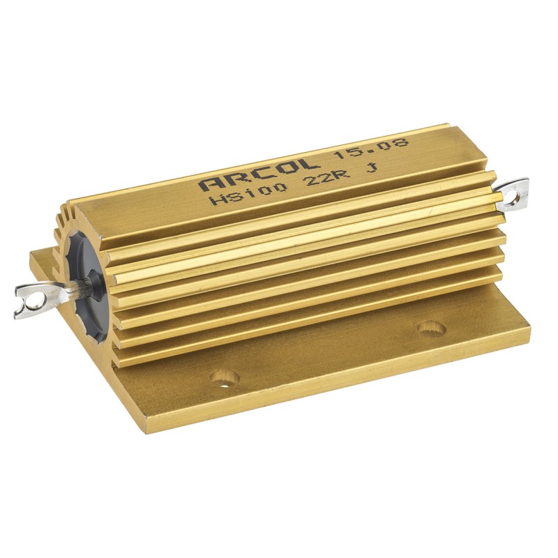 1 pcs - Arcol, 22Ω 100W Wire Wound Chassis Mount Resistor HS100 22R J ±5%
