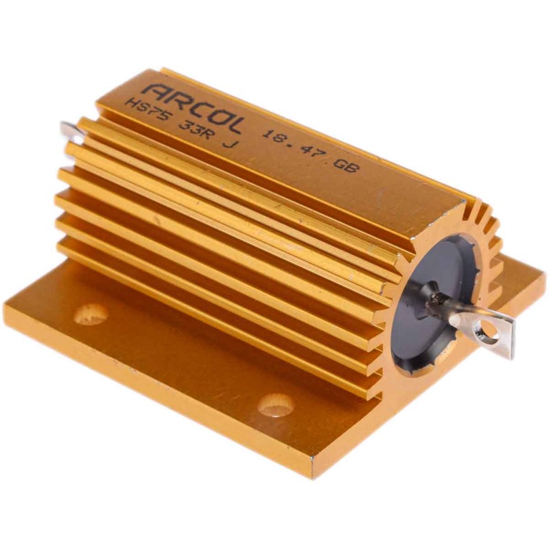 1 pcs - Arcol, 33Ω 75W Wire Wound Chassis Mount Resistor HS75 33R J ±5%