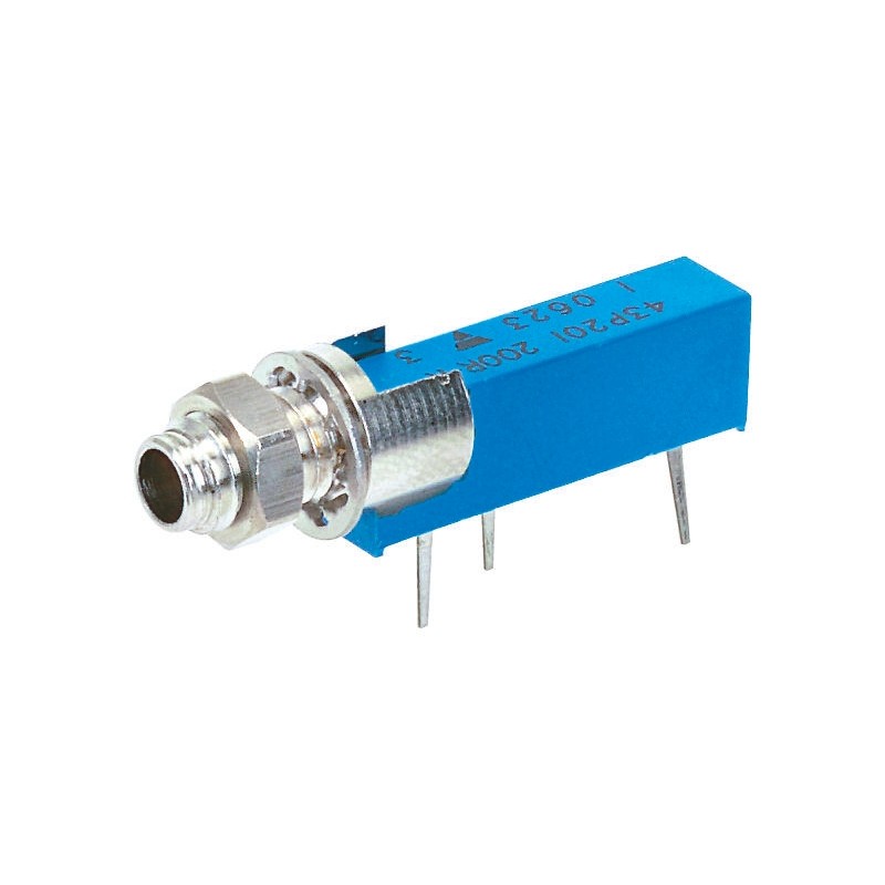 1 pcs - 20kΩ, Panel Mount, Through Hole Trimmer Potentiometer 0.5W Side Adjust Vishay, 43P