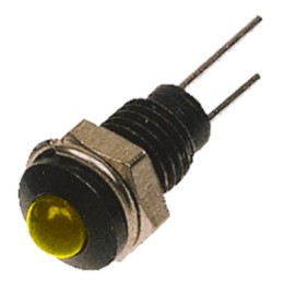 1 pcs - Bulgin Yellow Panel Mount Indicator, 2V, 6.1mm Mounting Hole Size, Lead Wires Termination