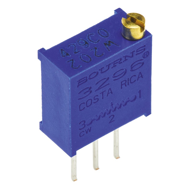 1 pcs - 2kΩ, Through Hole Trimmer Potentiometer 0.5W Top Adjust Bourns, 3296