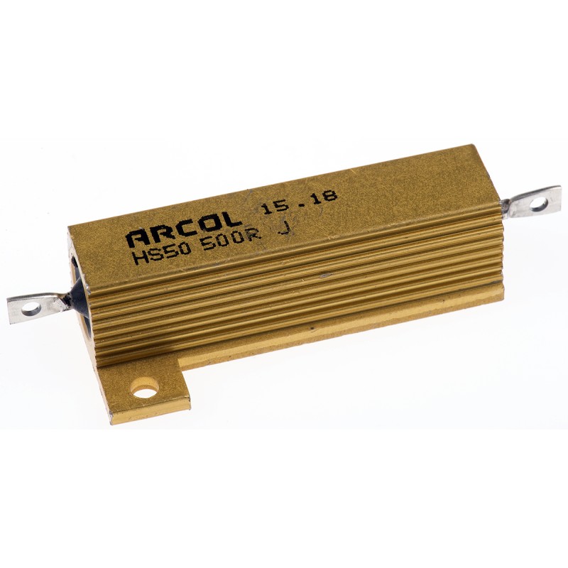 1 pcs - Arcol, 500Ω 50W Wire Wound Chassis Mount Resistor HS50 500R J ±5%