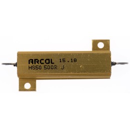 1 pcs - Arcol, 500Ω 50W Wire Wound Chassis Mount Resistor HS50 500R J ±5%