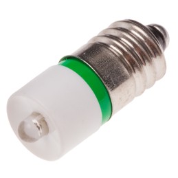 1 pcs - RS PRO Green LED Indicator Lamp, 24V ac/dc, E10 Base, 10mm Diameter, 1610mcd