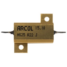 1 pcs - Arcol, 220mΩ 25W Wire Wound Chassis Mount Resistor HS25 R22 J ±5%