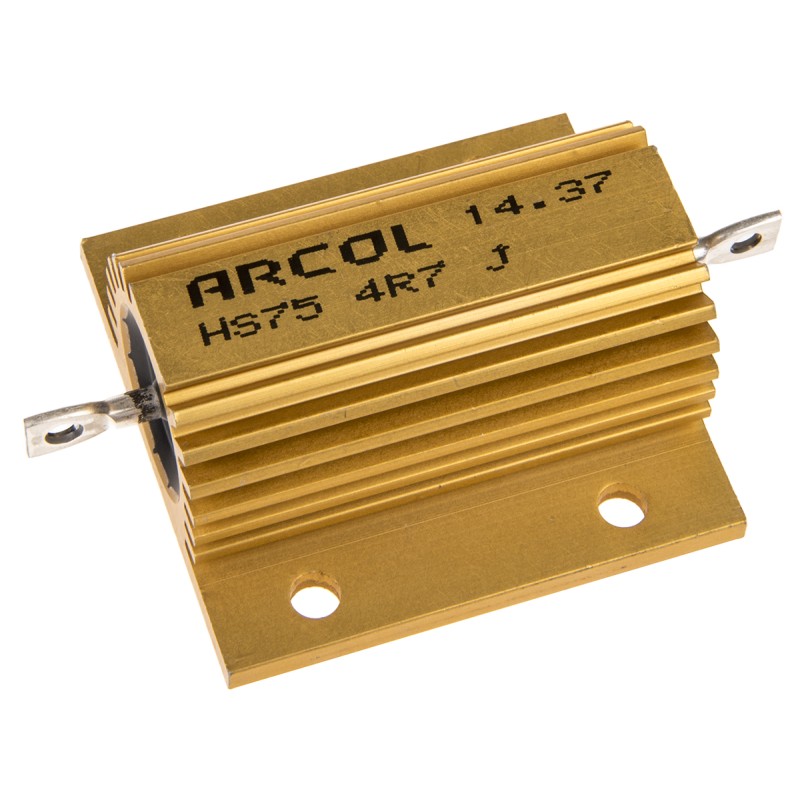 1 pcs - Arcol, 4.7Ω 75W Wire Wound Chassis Mount Resistor HS75 4R7 J ±5%
