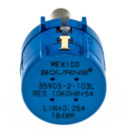 1 pcs - Bourns 10kΩ Rotary Potentiometer 10-Turns 1-Gang Panel Mount, 3590S-2-103L