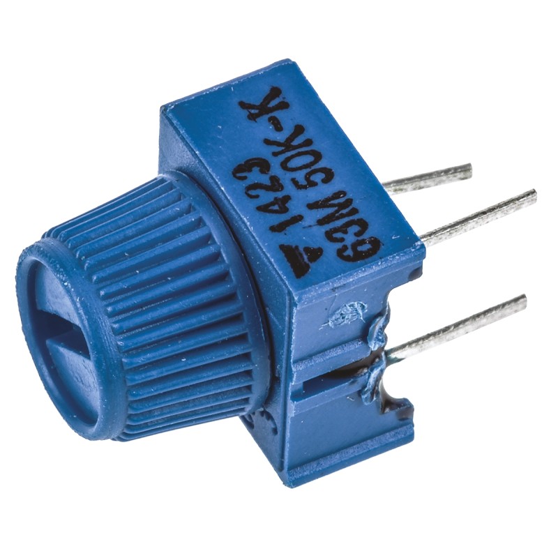 1 pcs - 50kΩ, Through Hole Trimmer Potentiometer 0.5W Top Adjust Vishay, 63M