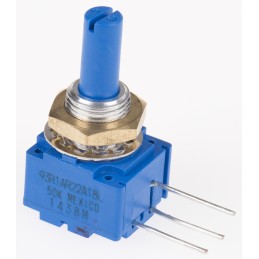 1 pcs - Bourns 50kΩ Rotary Potentiometer 1-Gang, Panel Mount (Through Hole), 93R1A-R22-A18L