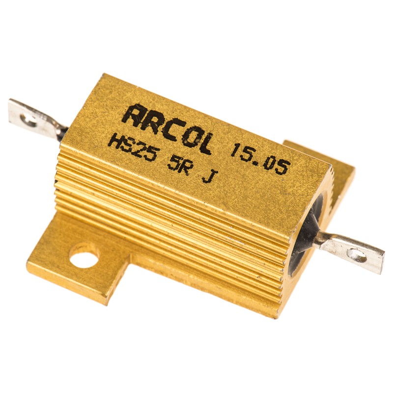 1 pcs - Arcol, 5Ω 25W Wire Wound Chassis Mount Resistor HS25 5R J ±5%