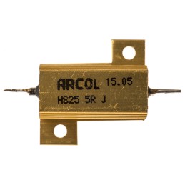 1 pcs - Arcol, 5Ω 25W Wire Wound Chassis Mount Resistor HS25 5R J ±5%