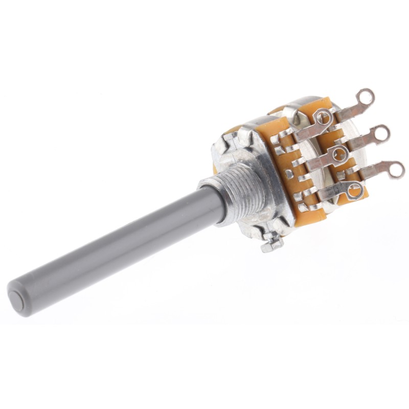 1 pcs - TE Connectivity 50kΩ Rotary Potentiometer 2-Gang Panel Mount, 27ESA503MMF50N