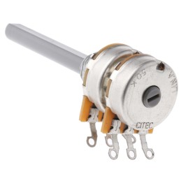 1 pcs - TE Connectivity 50kΩ Rotary Potentiometer 2-Gang Panel Mount, 27ESA503MMF50N