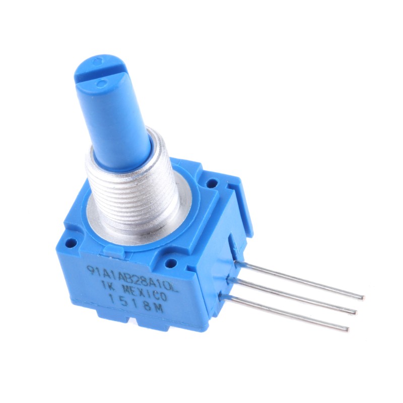 1 pcs - Bourns 1kΩ Rotary Potentiometer 1-Gang Panel Mount, 91A1A-B28-A10L