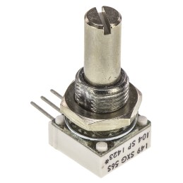 1 pcs - Vishay 100kΩ Rotary Potentiometer 1-Gang, Panel Mount (Through Hole), 14910F0GJSX10104KA