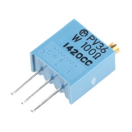 1 pcs - 100Ω, Through Hole Trimmer Potentiometer 0.5W Top Adjust Bourns, PV36