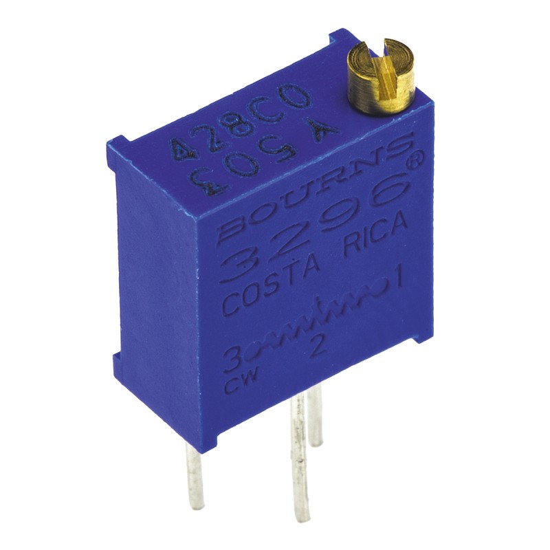 1 pcs - 50kΩ, Through Hole Trimmer Potentiometer 0.5W Top Adjust Bourns, 3296