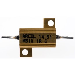 100 pcs - Arcol, 1Ω 10W Wire Wound Chassis Mount Resistor HS10 1R J ±5%