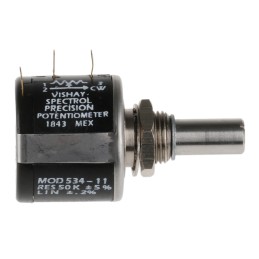 10 pcs - Vishay 50kΩ Rotary Potentiometer 10-Turns 1-Gang Panel Mount, 534B1503JL