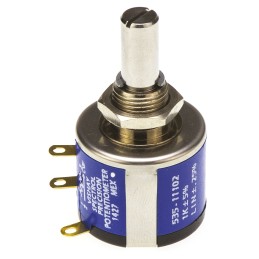 10 pcs - Vishay 1kΩ Rotary Potentiometer 5-Turns 1-Gang Panel Mount, 535B1102JC