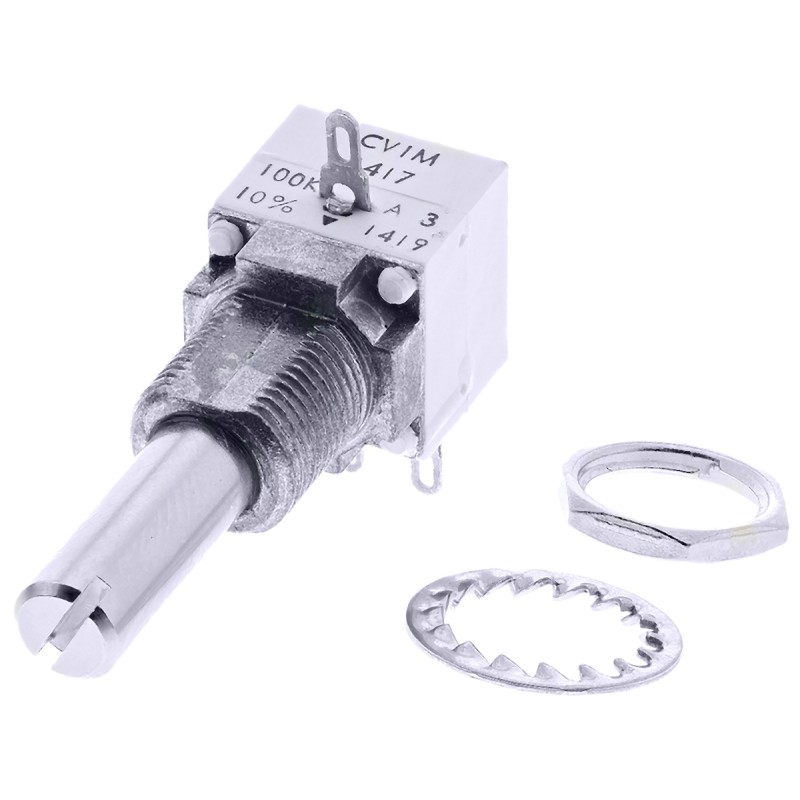 100 pcs - Vishay 100kΩ Rotary Potentiometer 2-Gang Panel Mount, P11S2V0FLSY00D0046