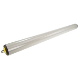 1 pcs - Interroll PVC Round Conveyor Roller Spring Loaded 40mm Dia. x 500mm L, 40N Load Capacity Stainless Steel, 8mm Spindle,