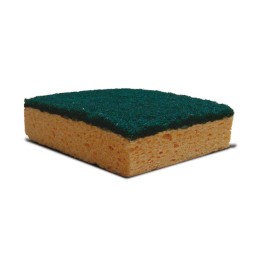 2 pcs - PREMINES Blonde, Green Sponge Scourer 120mm x 90mm x 25mm, for Cleaning Use