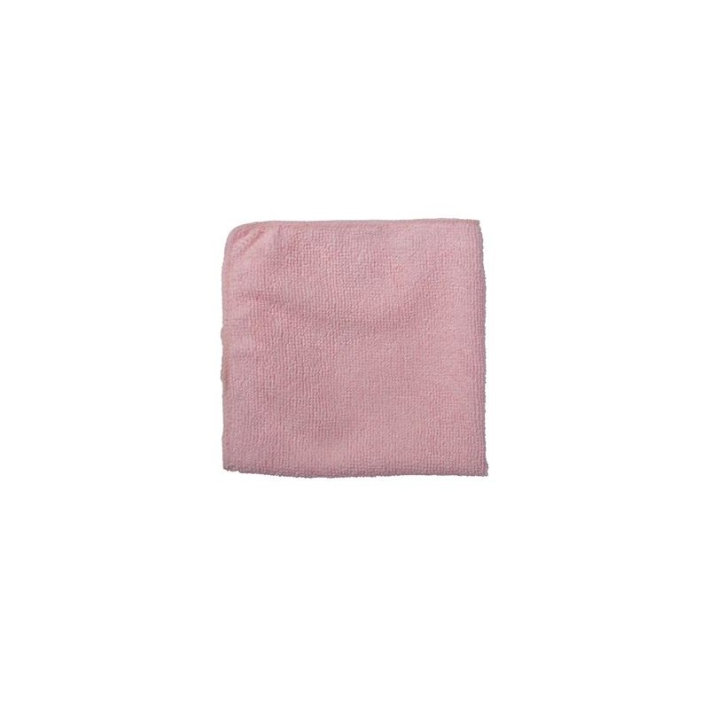 24 pcs - Rubbermaid Commercial Products Microfiber Light Duty Cloth Pink Microfibre Cloths for Wet/Dry, Case of 24