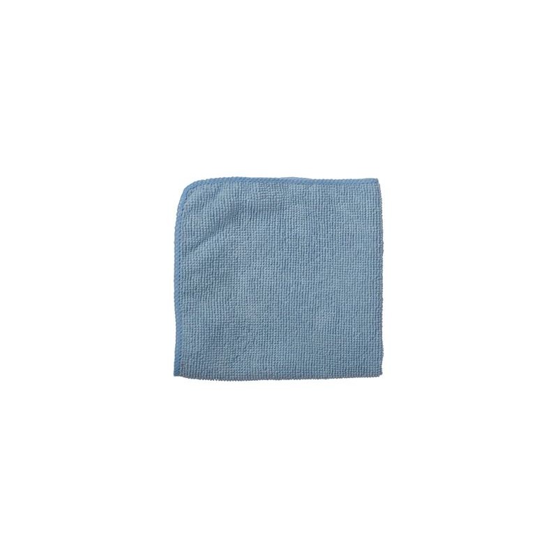 24 pcs - Rubbermaid Commercial Products Microfiber Light Duty Cloth Blue Microfibre Cloths for Wet/Dry, Case of 24