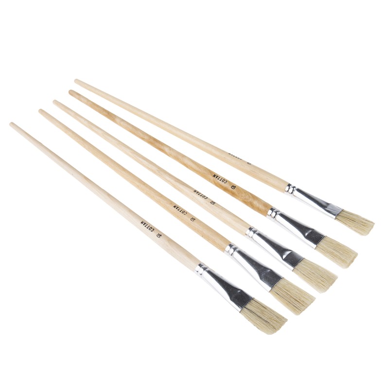 5 pcs - Cottam Thin 19mm Synthetic Paint Brush Set with Flat Bristles